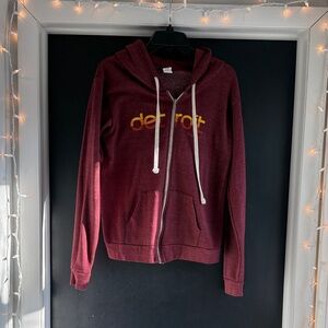 Moosejaw Burgundy Hoodie with Gold Text